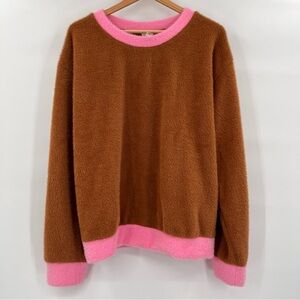 Maeve Brown and Pink Crew Neck Sweater